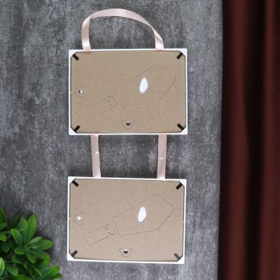 Фоторамка двойная на тесьме L-2 10х15 см, белый, с небьющимся стеклом