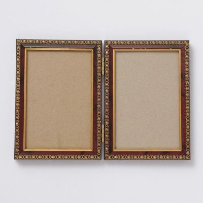 Фоторамка пластик двойная 10х15 см вишневый