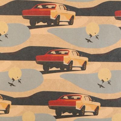 Бумага упаковочная крафтовая Car, 50 × 70 см