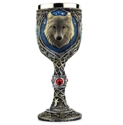 Бокал на ножке "Волк" (металл внутри) 