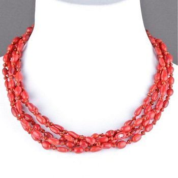 Колье Коралл, хрусталь "Гротеск" арт. П3435