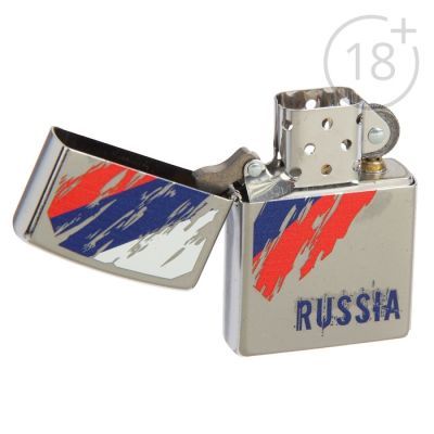 Зажигалка ZIPPO 207 Russia Flag с покрытием Street Chrome