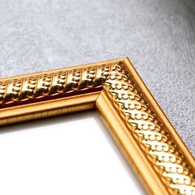 Фоторамка пластик 10х15 см "Золотые витки на карамельном" 18х13х1 см