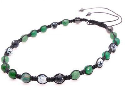 Бусы Агат, Гематит "Шамбала" арт.П3195 Зеленый