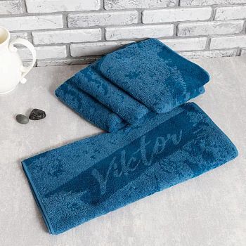 Полотенце именное махровое Этель "Виктор" 50х90см, 100% хлопок, 420гр/м2