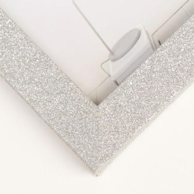 Фоторамка пластик на 4 фото 10х15 см "Блёстки" серебро 30х30 см