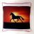 Плед-подушка "Лошадь на закате" (цвет пледа темно-красный)