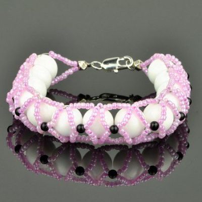 Браслет кахолонг "Дикая Орхидея" арт.ДЕВ-810