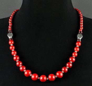 Бусы прессованный  коралл "Ягодка Лесная" арт.АНТ-378