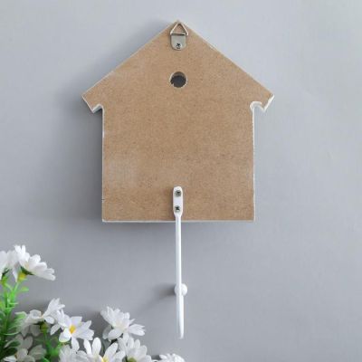 Крючок декоративный дерево домик "Цветы, птенчик и бабочки" 22,5х13,8х4,5 см