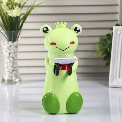 Копилка пластик для монет "Лягушка-зубастик" 2АА музыка 21,5х15х9,5 см