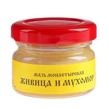 Мазь «Монастырская Живица с Мухомором». Ранозаживляющая.  Стекло. 25 мл.