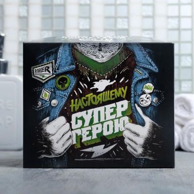 Набор "Настоящему супер герою" гель для душа граната 250 мл аромат мяты и лимона, мыло