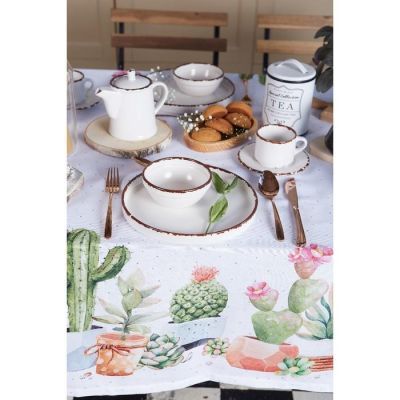 Скатерть Этель «Кактусы» 180х147 см, 100% хл, рогожка 160 гр/м2