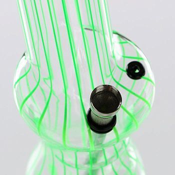 Бонг большой "Изгибы" с наклонной трубкой, микс, 33 см