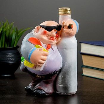 Копилка "Новый Русский с бутылкой" 22см