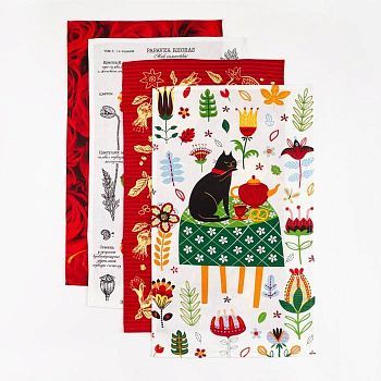 Набор полотенец кух. "Доляна" Тебе 35х60см-4шт, 100% хл