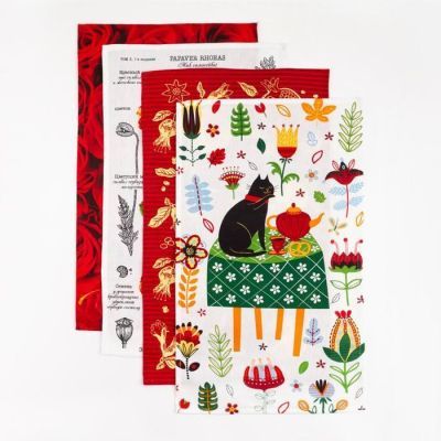 Набор полотенец кух. "Доляна" Тебе 35х60см-4шт, 100% хл