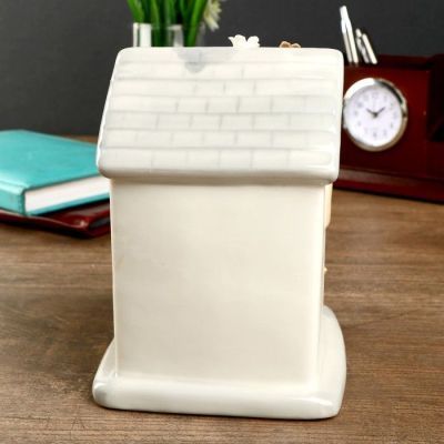 Сувенир керамика световой "Цветочный домик" 14,5х10,5х12 см