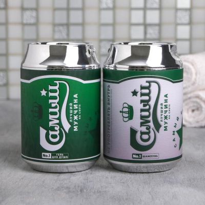 Набор «Самый лучший мужчина» гель для душа и шампунь пиво 250 мл аромат сливочного пива, мыло-вобла