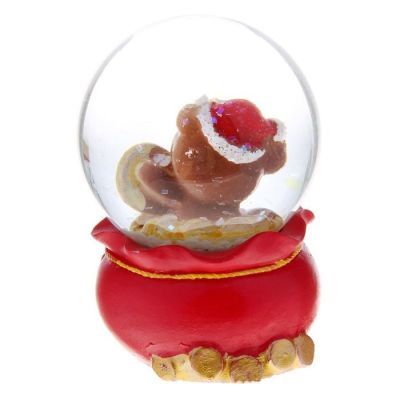 снежный шар "К деньгам. Медвежонок с рублем" (d=4,5 см)