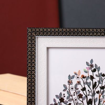 Фоторамка пластик 15х20 см "Золотые крестики" чёрная с белым 24,8х19,8 см