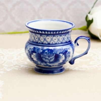 Чашка "Голубка", гжель, фарфор, 2с, МИКС