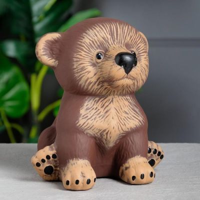 Копилка "Мишка Гришка", акрил, коричневая, 21 см