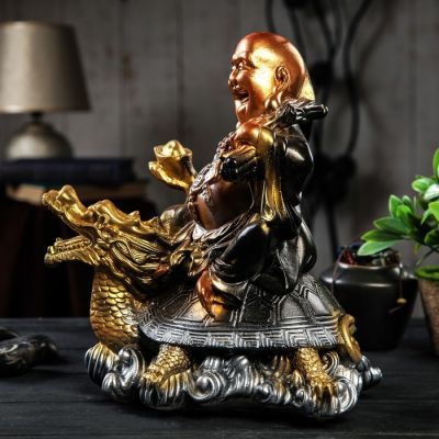 Копилка "Хотэй на драконе", разноцветный цвет, 30 см