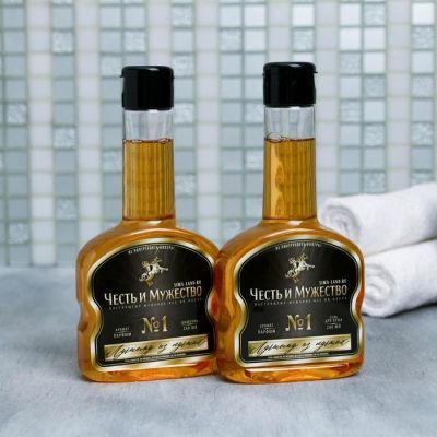 Набор "Честь и мужество" гель для душа коньяк, шампунь коньяк