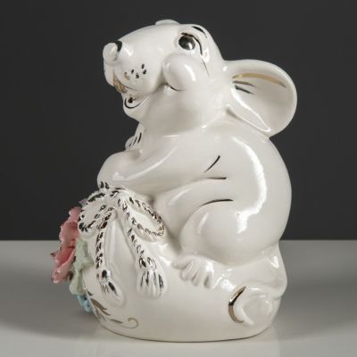 Копилка "Крыса с мешком", цветная лепка