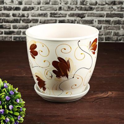 Горшок цветочный Орхидея 2,5л с подставкой МИКС