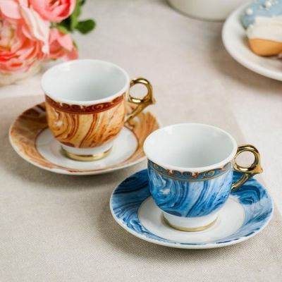 Набор «С Праздником Весны»: кружка 80 мл, блюдце Ø 11 см