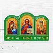 Наклейка эпоксидная "Икона Триптих" в зеленом цвете 5 х 8 см