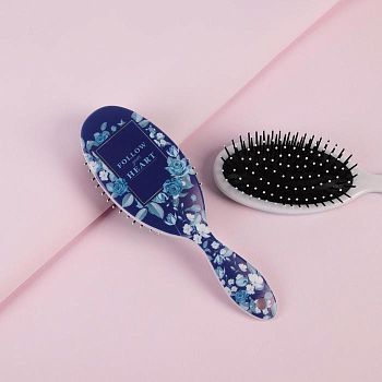 Расчёска массажная, 7 × 22 см, цвет синий