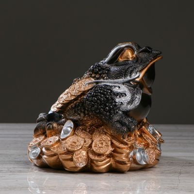 Копилка "Жаба на монетах", чёрная, 20 см