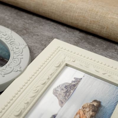 Фоторамка пластик на 5 фото 8х10, 9х13, 10х15, 13х18 см "Богема" бежево-серая 41х49 см