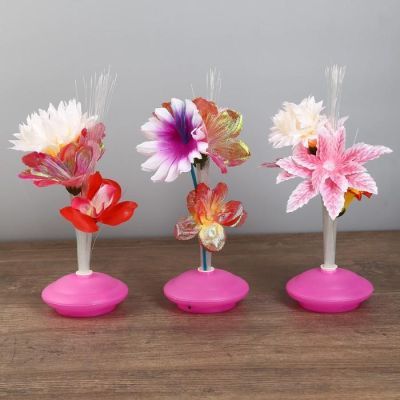 Ночник "Яркие цветы" LED от батареек 3АА h=22 см МИКС