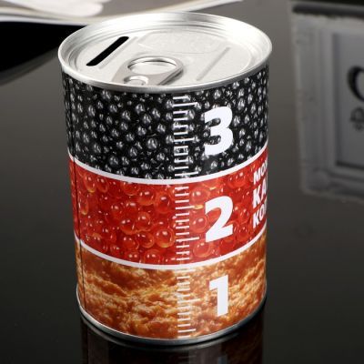 Копилка металл банка "Можешь позволить кабачковую - копи на чёрную" 10х7,3х7,3 см