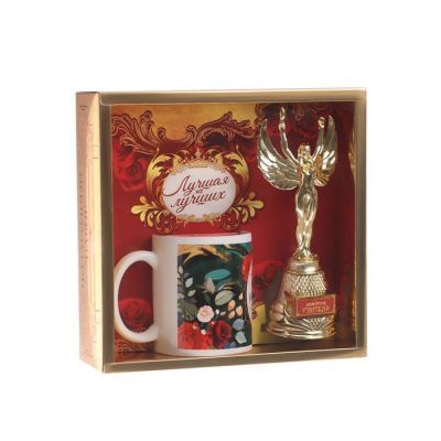 Подарочный набор «Лучший учитель», (ника, кружка) 23х8,5х23 см