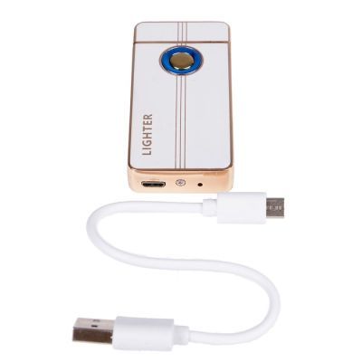 Зажигалка электронная "Футуризм", дуговая, USB, белая, 3.5х10х10 см