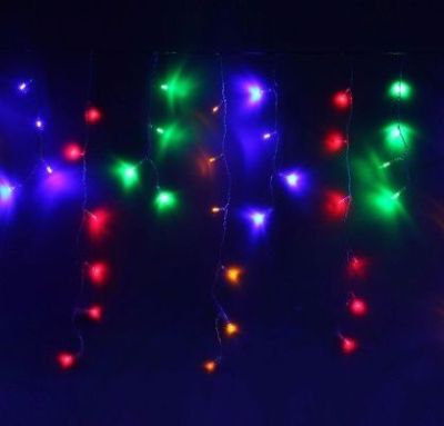Гирлянда уличная "Бахрома" (Ш:3 м, В:0,6 м, нить силикон, мульти)