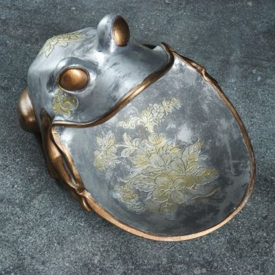 Шкатулка для мелочей "Лягушка" серая, 18х26см