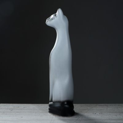 Копилка "Кот", акрил, серая, 48 см