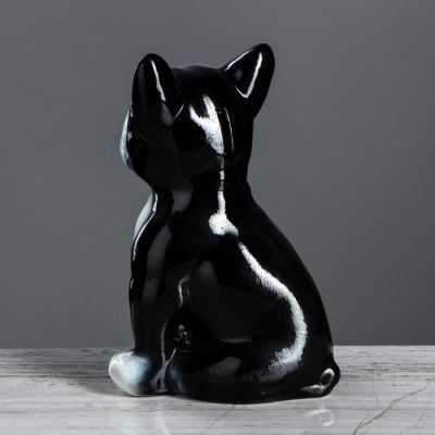 Копилка "Французский бульдог", глянец, чёрный цвет, 19 см