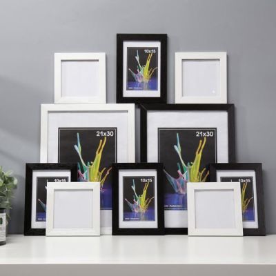 Набор фоторамок 10х10, 10х15, 21х30 см (белый-венге) 10 шт