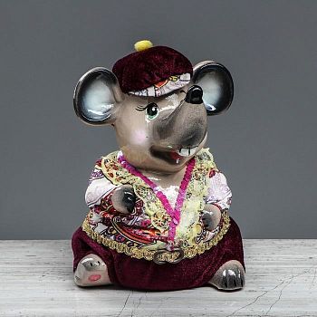 Копилка-декор "Мышонок-толстопуз", 21 см, микс