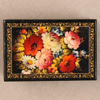 Шкатулка «Цветочная роспись», 6×9 см, лаковая миниатюра