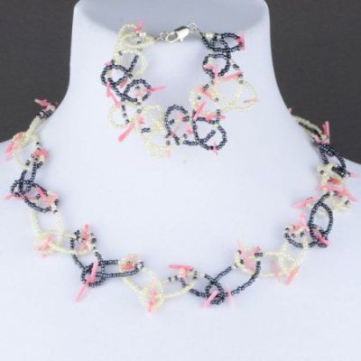 Комплект Коралл, Бисер "Вьюга" арт. КАП-1445