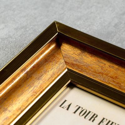 Фоторамка пластик 15х20 см "Медина" золото и полоски 27,4х22,4х1,8 см